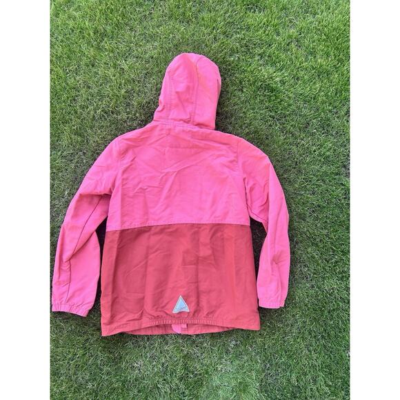 LL Bean Kids Girls Hooded Jacket Full Zip Fleece Lined M (10-12) Colorblock Pink - Picture 3 of 3